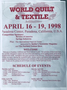 McRae's first program book from World Quilt & Textile Festival in 1998. 