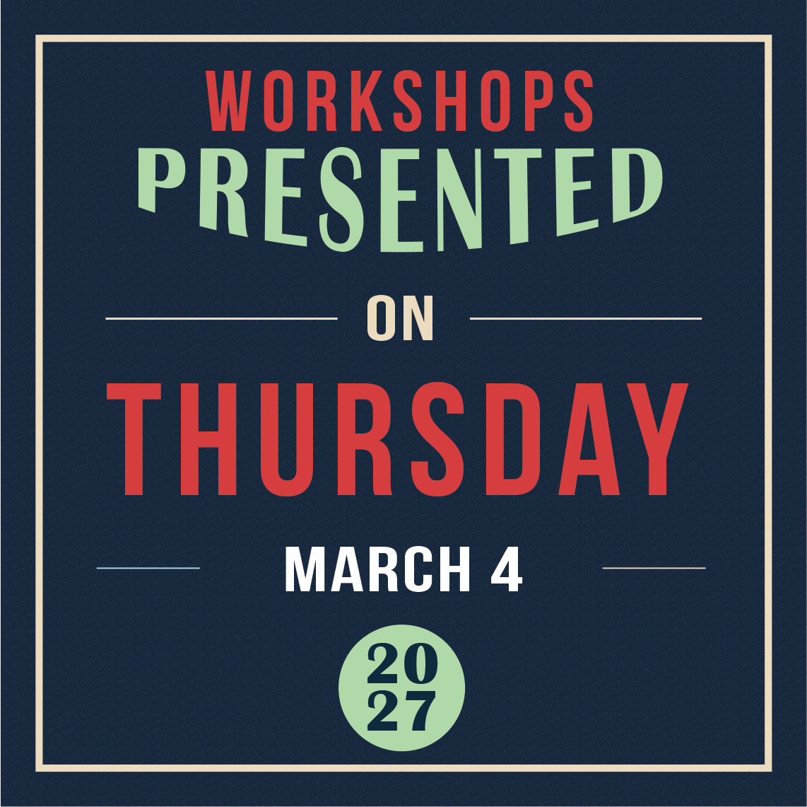 Thursday, March 4, 2027